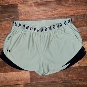 Under Armour Women's Sage and Black Athletic Shorts